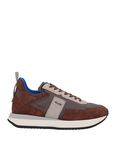 PACIOTTI 4US Sneakers Brown Leather, Textile fibers