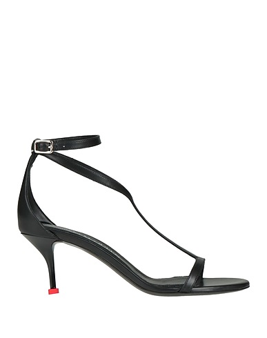 MCQUEEN Sandals Black Leather