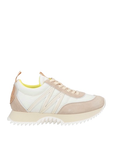 MONCLER Sneakers Ivory Leather, Textile fibres