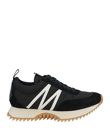 MONCLER Sneakers Black Leather, Textile fibres