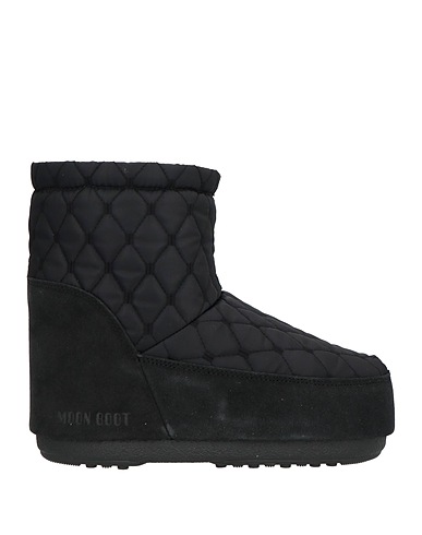 MOON BOOT Ankle boot Black Textile fibers, Leather