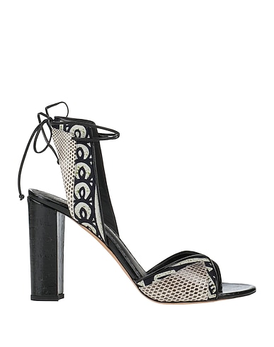 JEAN-MICHEL CAZABAT Sandals NERO Leather, Textile fibres, Ayers