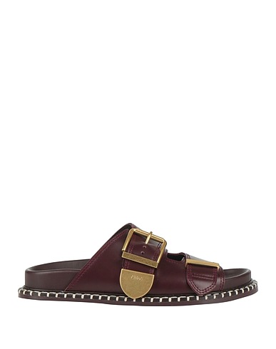 CHLOÉ Sandals Burgundy Leather