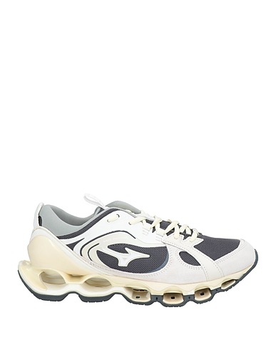 MIZUNO Sneakers White Leather, Textile fibers