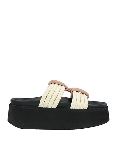 INUIKII Sandals Light brown Leather, Textile fibres