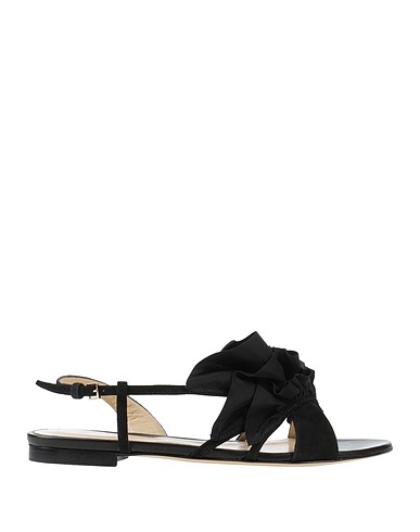 ETRO Sandals Black Leather, Textile fibers