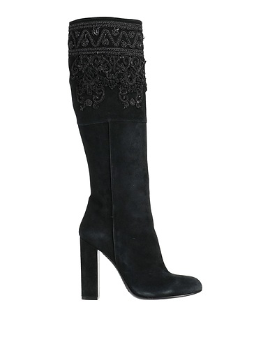 ETRO Boots Black Leather, Textile fibers