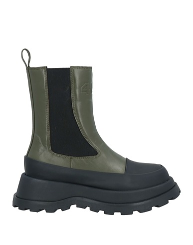 PACIOTTI 4US Stivaletti Verde militare Pelle, Fibre tessili