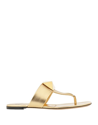 VALENTINO GARAVANI Flip flops Gold Leather