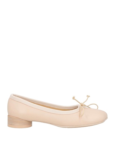 MM6 MAISON MARGIELA Ballet flats Beige Leather, Textile fibers