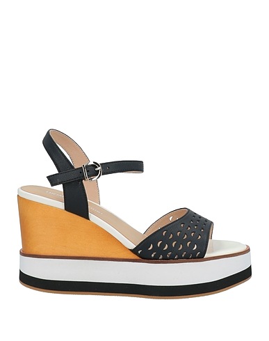 LUCIANO BARACHINI Sandals Black Textile fibers