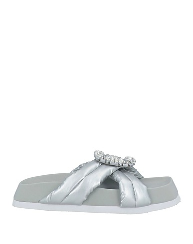 MANUFACTURE D'ESSAI Sandals Silver Textile fibers