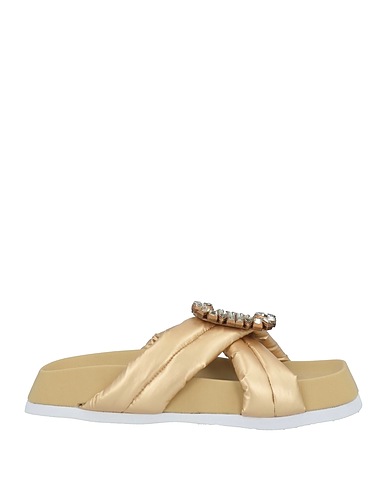 MANUFACTURE D'ESSAI Sandals Gold Textile fibers
