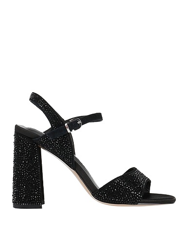 LUCIANO BARACHINI Sandals Black Leather