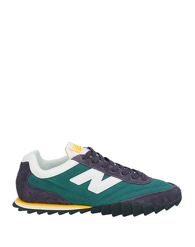 NEW BALANCE Sneakers Green Leather, Textile fibers