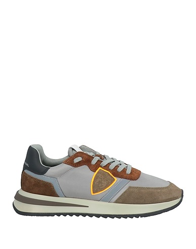 PHILIPPE MODEL Sneakers Grey Leather, Textile fibers