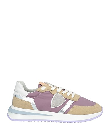 PHILIPPE MODEL Sneakers Lilac Leather, Textile fibers