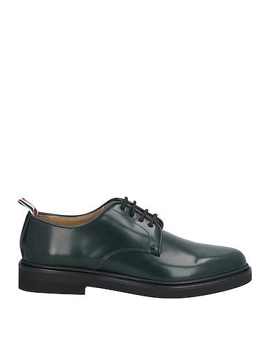 THOM BROWNE Laced shoes Dark green Leather