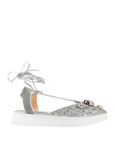 APEPAZZA Ballet flats Silver Textile fibres