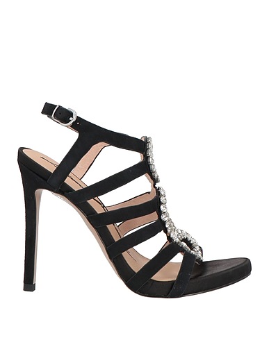 LUCIANO BARACHINI Sandals Black Leather