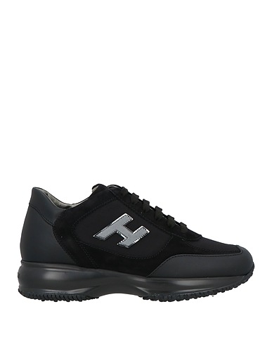 HOGAN Sneakers Black Leather, Textile fibres