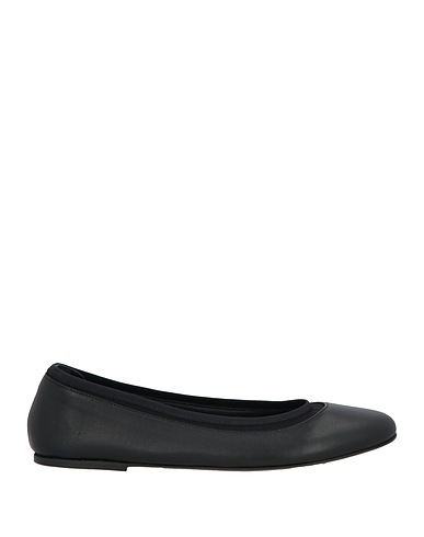 LOULOU STUDIO Ballerinas Schwarz Leder, Gewebefasern