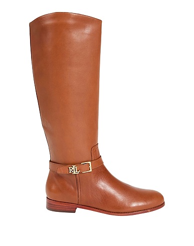 LAUREN RALPH LAUREN Boots Brooke Burnished Leather Riding Boot
 Tan 100% Leather