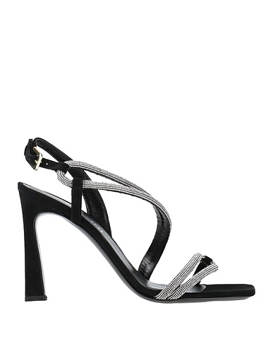POLLINI Sandals Black Leather