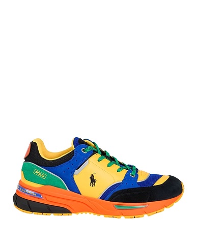 POLO RALPH LAUREN Sneakers Yellow Leather, Textile fibres