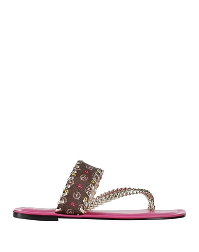 POLLINI Flip flops Platinum Leather