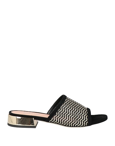 POLLINI Sandals Black Textile fibres