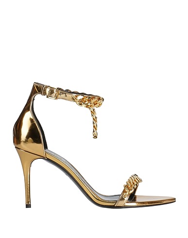 TOM FORD Sandals Gold Calfskin, Aluminium