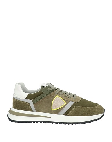 PHILIPPE MODEL Sneakers Military green Leather, Textile fibers