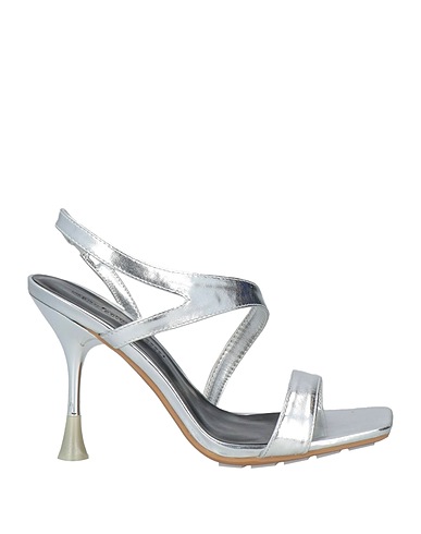 MANUFACTURE D'ESSAI Sandals Silver Textile fibres