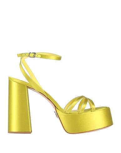 SERGIO LEVANTESI Sandals Lime green Textile fibres