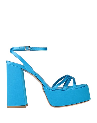 SERGIO LEVANTESI Sandals Azure Textile fibres