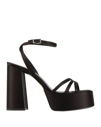 SERGIO LEVANTESI Sandals Black Textile fibres