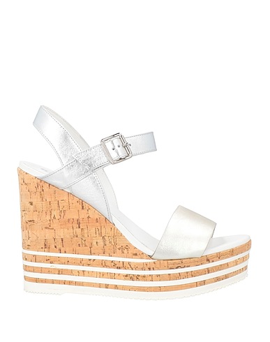 HOGAN Sandals Silver Leather