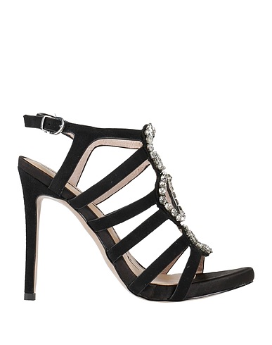 LUCIANO BARACHINI Sandals Black Leather