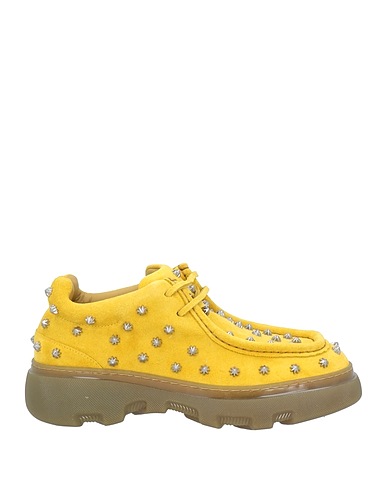 BURBERRY Laced shoes Lime green Leather