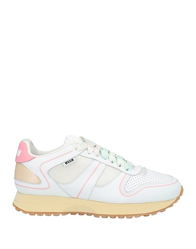 MSGM Sneakers White Leather, Textile fibers
