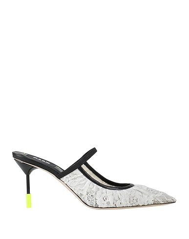MSGM Mules and clogs White Textile fibers, Leather