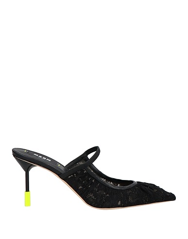 MSGM Mules and clogs Lime green Textile fibers, Leather