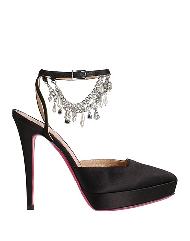 LUCIANO PADOVAN Pump NERO Textile fibers, Leather