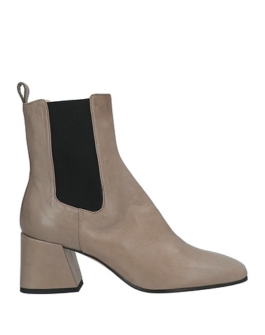 POMME D'OR Ankle boot Taupe Leather, Elastic fibres