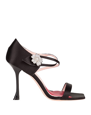 ROGER VIVIER Sandals Black Textile fibres