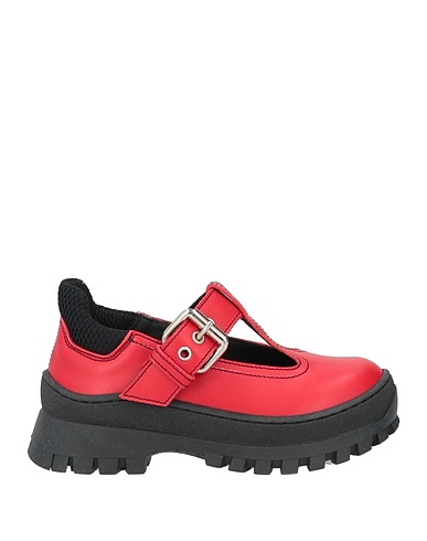 MARNI Formal shoes Red Leather, Textile fibres