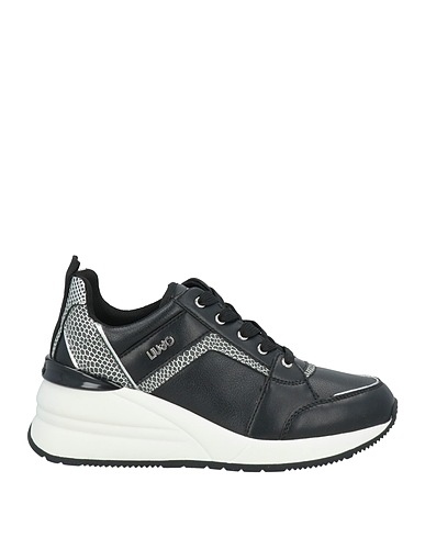 LIU •JO Sneakers Black Leather, Textile fibres