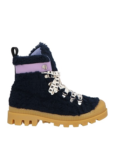 MARNI Stivaletti Blu notte Fibre tessili, Pelle