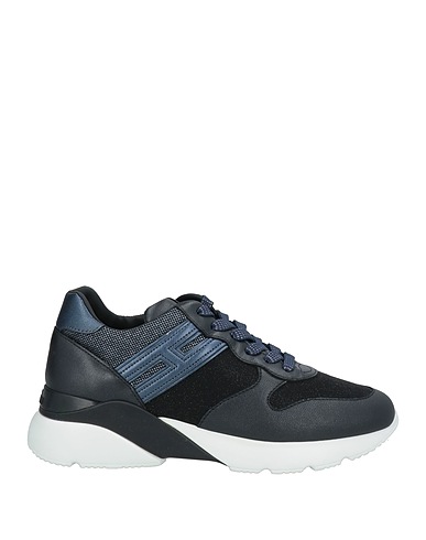 HOGAN Sneakers Black Leather, Textile fibers